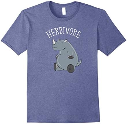 Mens Herbivore Rhino | Vegan Statement T-Shirt XL Heather Blue