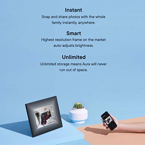 AURA Frames - Oprah's Favorite Things List 2016 - Digital Photo Frame, Add Photos from iPhone & Android App, 9.7” HD Display, Unlimited Storage, Motion and Light Sensor, Wi-Fi, Facial Recognition