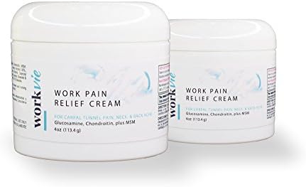 Workvie Pain Relief Cream Therapy (4oz - 2 pack) with Glucosamine, Chondroitin, MSM, Eucalyptus