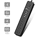 ONSMART USB Surge Protector Power Strip, 4 Multi Outlets with 4 USB Charging Ports, 3.4A Total Output-600J Surge Protector Power Bar, 6 ft Long UL Cord, Wall Mount-Black…
