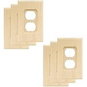 Franklin Brass W10397V-UN-R Wood Square Single Duplex Outlet Wall Plate/Switch Plate/Cover (6 Pack), Unfinished Wood