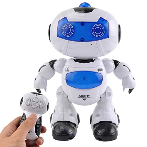 Insaneness Xmas Children Toys RC Music & Light Remote Control Robot Toy Intelligent Walking Space Robot Toy (White)