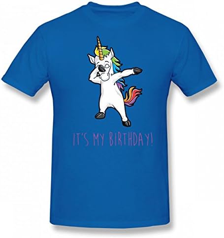 Herekind Unique It's My Birthday T Shirt Men Short Sleeved Good Quality Novelty Funny T Shirt Original Man Tee Royal Blue