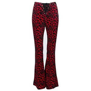 red leopard print flares