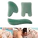 PinCute 3 Pack Jade Gua Sha Scraping Massage Tool, Natural Jade Guasha Board, Great Handmade Tools for SPA Acupuncture Treatment, Reducing Neck and Muscle Pain
