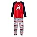 Christmas Family Matching Pyjamas Set, Long Sleeve Long Pants Merry Xmas Printed Pajamas Sleepwear for Dad Mom Kids