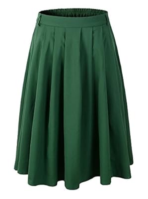 1950s Vintage Rockabilly Swing A-line Pleated Skirt
