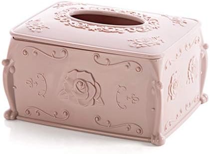 RALOVE Tissue Box Holders, Thick Plastic Tissue Box Cover Kleenex-Napkin Holder Facial Tissue Box Tissue Dispenser for Home Office Car Tissue Cover,Pink