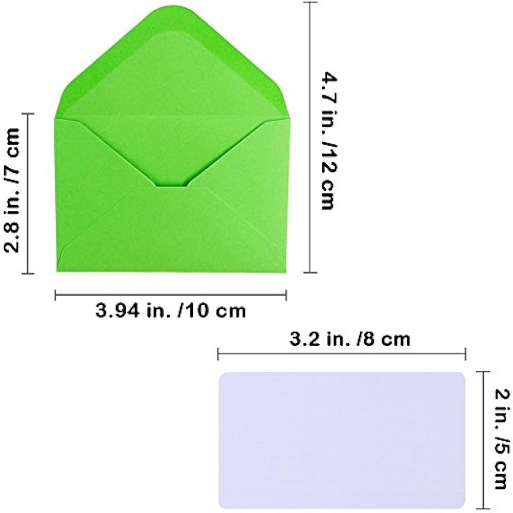 140 Sets Colorful Mini Envelopes With White Blank Business