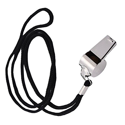 6 Packs Sporting Goods Stainless Steel Whistle, AICMEI Loud Metal Whistle with Lanyard for Referees Coaches Lifeguards Survival Emergency Football Basketball Soccer Hockey - Thumbnail 4