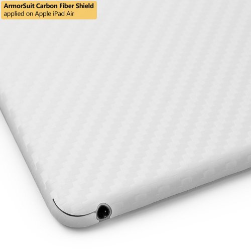 ArmorSuit MilitaryShield - Apple iPad Air Screen Protector + White Carbon Fiber Full Body Skin Protectorw/ Lifetime Replacements