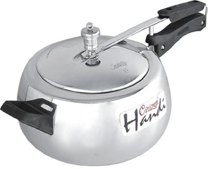 Citizen Handi Mirror Finish Inner Lid Pressure Cooker, 5 Litres