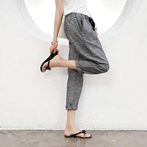 Botrong Women Pencil Pants Bandage Trousers Pants Long Pants Gray - Thumbnail 6