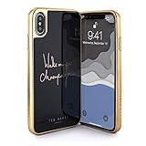 Ted Baker Fashion Premium Tempered Glass Case for iPhone Xs Max, Protective Cover iPhone Xs Max for Professional Women/Girls - Champagne