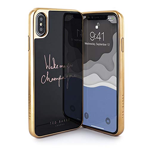 Ted Baker Fashion Premium Tempered Glass Case for iPhone Xs Max, Protective Cover iPhone Xs Max for Professional Women/Girls - Champagne