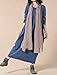 Mordenmiss Women's Long Sleeve Baggy Solid Denim Dress Blue,One Size
