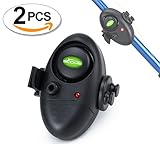 Booms Fishing E1 Fish Finder Bite Alarm Electronic Buzzer On Fishing Rod with Loud Siren Daytime Night , LED Sound Alert, 2nd generation 2 PCS