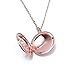 ZX Jewelry Rose Red Aromatherapy Essential Oil Diffuser Locket Pendant Necklace for Women Men