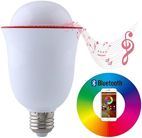 Bluetooth Light Bulb Speaker, E27 Base 5W Rainbow Color Changing Smart Music Bulb,2 in 1,Dimmable, Wireless Bluetooth V4.0 Sound and Bass for Home Stage iPhone iPod iPad Phones by Mabor