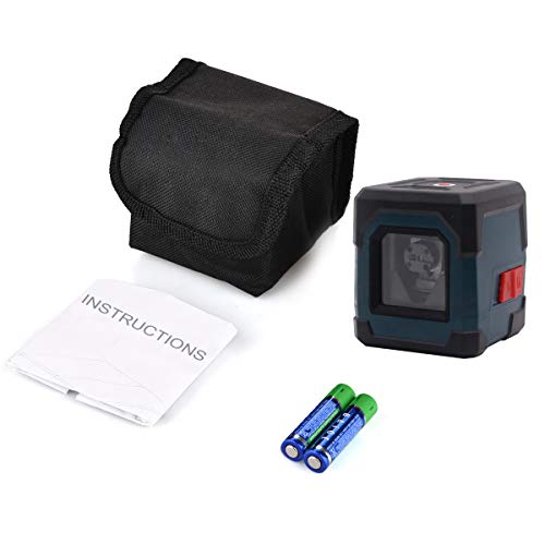 Laser Level, HANMATEK green Cross Line Laser with Measuring Range 50ft, Self-Leveling Vertical and Horizontal Line, Rotatable 360 Degree, Battery Included and Carrying Pouch LV1G