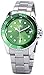 MASTOP Men Automatic Mechanical Watches Full Steel Waterproof Mens Watches with Calendar (Silver Green)