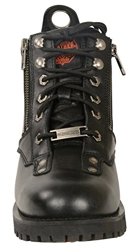 Milwaukee Leather Women's Short Boots with Zip Closure (Black, Size 10.5)