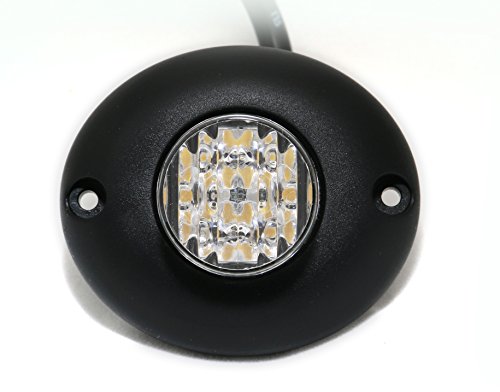 Abrams SAE Class-1 Impact 6 (White/White) 18W - 6 LED Emergency Vehicle Truck LED Hideaway Surface Mount Strobe Warning Light
