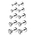 Charisma Womens Stainless Steel Stud Earrings Round Clear Cubic Zirconia Inlaid, 3mm-7mm (5 Pairs)