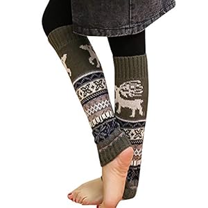 Frauit Beenwarmers voor dames en meisjes, grof gebreide beenwarmers met alpacawol, pluizig, voor de winter, warm, voor…