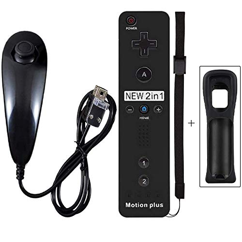 image for ECRAB Wii Remote Controller with Motion Plus and Nunchuck Controller f