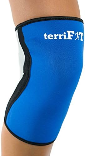 Knee Sleeves Crossfit - 5mm Neoprene Compression Sleeve – Medium Support - Close Patella Added Comfort - Fits Men and Women (L, Blue)