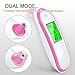 Elera Digital No Touch Infrared Forehead and Ear Thermometer Monitor with Probe Clinical Thermometer Gun for Fever for Infant Baby Kid Adult (Pink)