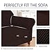 SUBRTEX Stretch Sofa Slipcover 2 Piece Sofa Cover 3 Seater Soft Couch Slipcover Washable Furniture Covers, Jacquard Fabric Small Checks(Chocolate,Sofa)