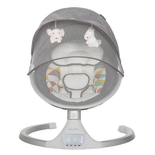 Dream On Me Zazu Baby Swing, Baby Swing for Infant, 5- Swinging Speed, Two Attached Toys, Bluetooth Enabled and Remote…