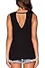 Fihapyli Women's Lightweight Open Back Workout Yoga Sport Sleeveless Tee Shirts Sexy Backless Top Stretchy Loose Shirts Knit Yoga Tank Top Gym Halter Tank Tops (Black, L)