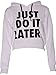 Forever Womens Long Sleeves Just Do It Later Print Fleece Hoodie Crop Top