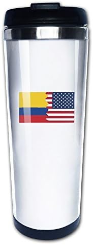 CHTANG7 Colombian American Half Colombia America Flag Travel Coffee Mug Insulated Tumbler Cup