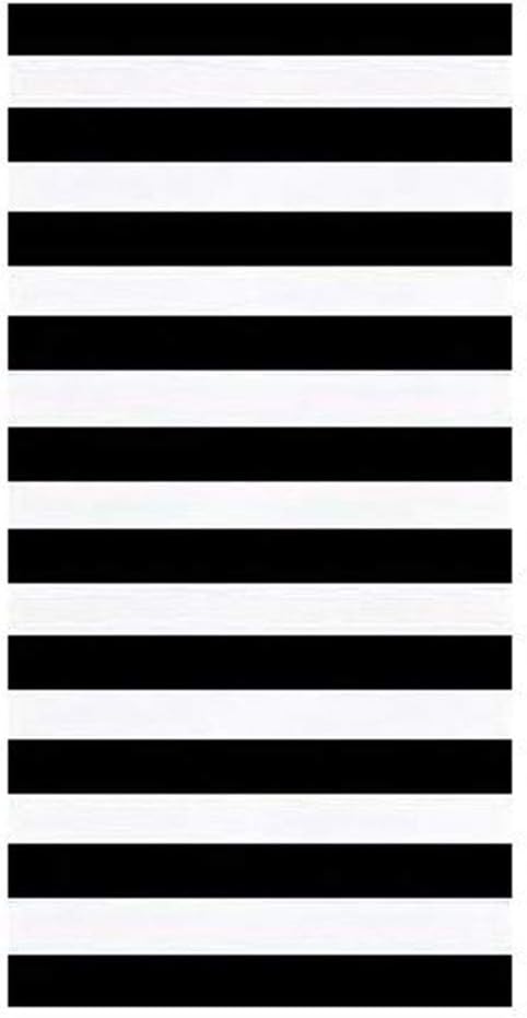 Bahia Collection by Dohler Horizontal Cabana Stripes Black Velour Brazilian Beach Towel 30x60 Inches