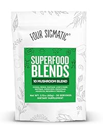 Four Sigmatic 10 Mushroom Blend, 30 Servings. Vegan, paleo and gluten-free, 60 grams