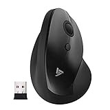 VicTsing 2.4G Wireless Vertical Mouse, Ergonomic Mouse, 6 Buttons with 3 Adjustable DPI Levels (800/1200/1600), Super Comfortable Hand-Feeling- Black