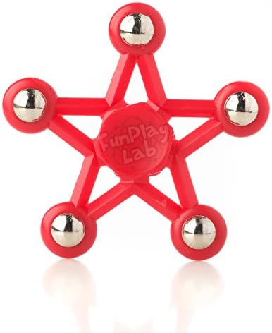 Star Hand Fidget Spinner - Best Anti Anxiety Toy for Adults and Teens with ADHD - 360 Long Spin Fidgit Helps Boys and Girls Focus and Relieve Stress (Red)