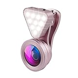 LESHP 3 in 1 Flash light 15 X Macro Lens Super Wide Angle Lens, Clip on Cell Phone Lens for iPhone 7, 6s Smartphones