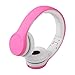 Wired Volume Limited Kids Headphones with Microphone and Music Sharing for Boys Girls Children by Agolds (Pink)