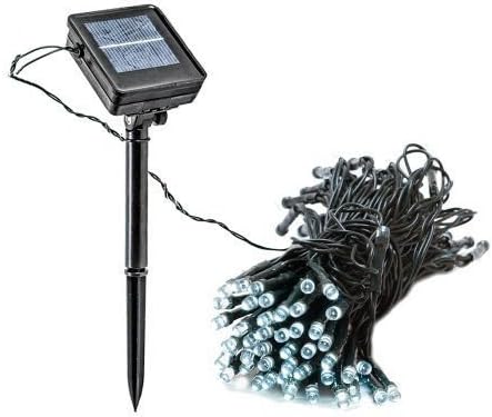 Outdoor Solar String Lights by FirstLights – Christmas Patio Waterproof Lights – 39 feet – 100 LED Powered Fairy Lights – Cool White