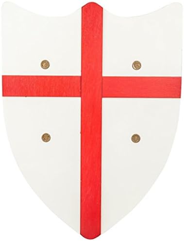 Wooden Camelot Shield with St Georges Cross Role Playing Fancy Dress Toy Prop