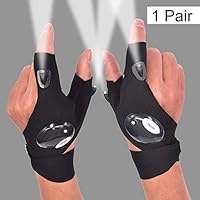 Mylivell LED Flashlight Glove Outdoor Fishing Gloves with Stretchy Strap Screwdriver for Repairing Cars Night Running Fishing Camping Hiking in Dark Place (1 Pair)