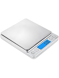 Amir 500g/0.01g Digital Kitchen Scale, High-precision Pocket Food Scale, Multifunctional Pro Scale with Back-Lit LCD Display, Tare, PCS Features, Stainless Steel