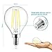 Ascher E12 Candelabra LED Bulbs 60 Watt Equivalent, 550 Lumens, Daylight White 5000K, Decorative G45 LED Globe Bulbs, Filament Clear Glass, Non-Dimmable, Pack of 5