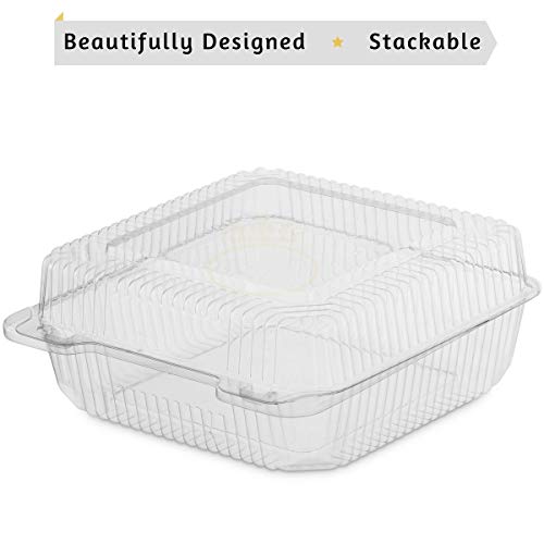25-PACK-OccasionWise-Clear-Plastic-Food-Container-with-Hinged-Lid-approx-8x8x35