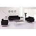 Flash Furniture HERCULES Lacey Series Contemporary Black LeatherSoft Sofa with Stainless Steel Frame